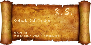 Kohut Sándor névjegykártya